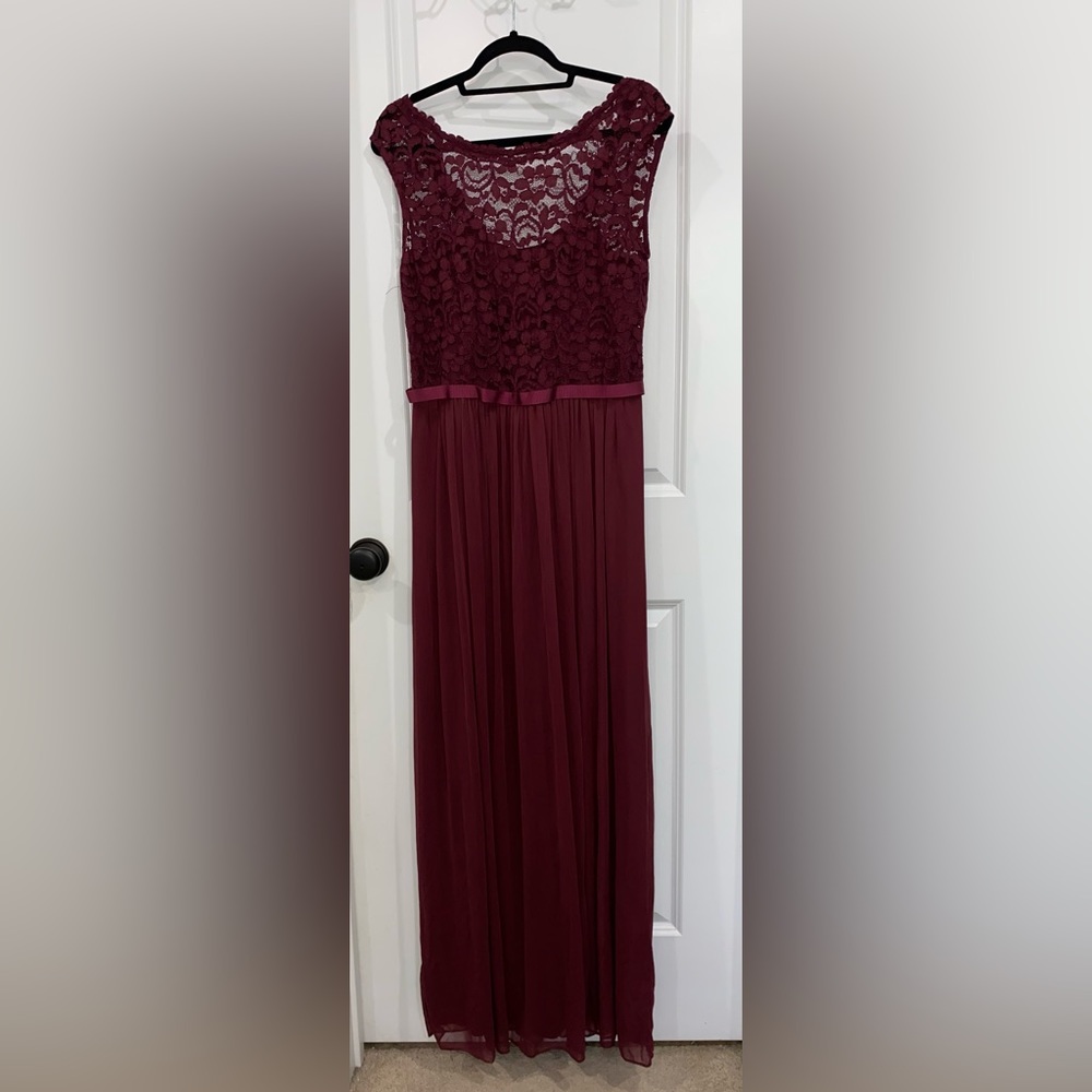 Size 12 maroon floor length dress
